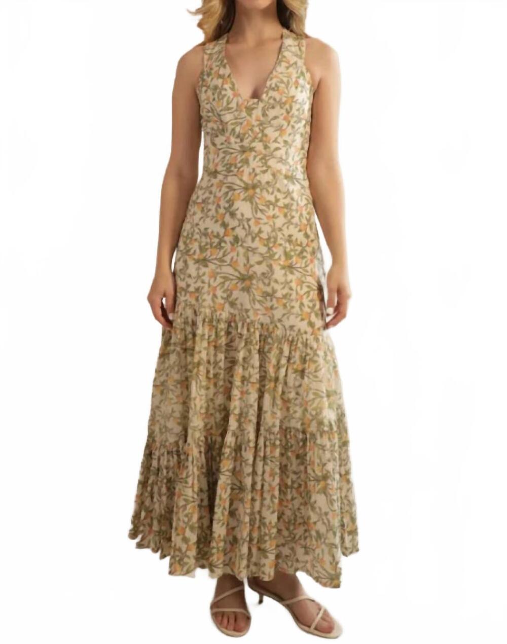 NEW KLEID camelia maxi dress in orange/cream